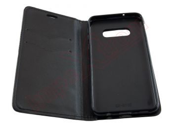 Funda negra efecto piel con cierre magnético tipo agenda con soporte interno TPU para Samsung Galaxy S10e / S10 Lite, G970F